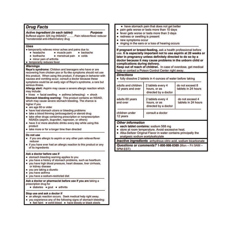 Buffered Aspirin (NSAID) Tablets, 2/Pack, 30 Packs/Box