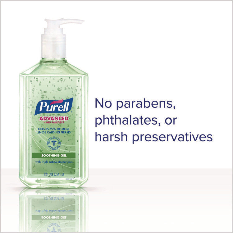 Advanced Hand Sanitizer Soothing Gel, Fresh Scent, 12 oz Pump Bottle