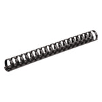 Plastic Comb Bindings, 1" Diameter, 200 Sheet Capacity, Black, 50/Pack