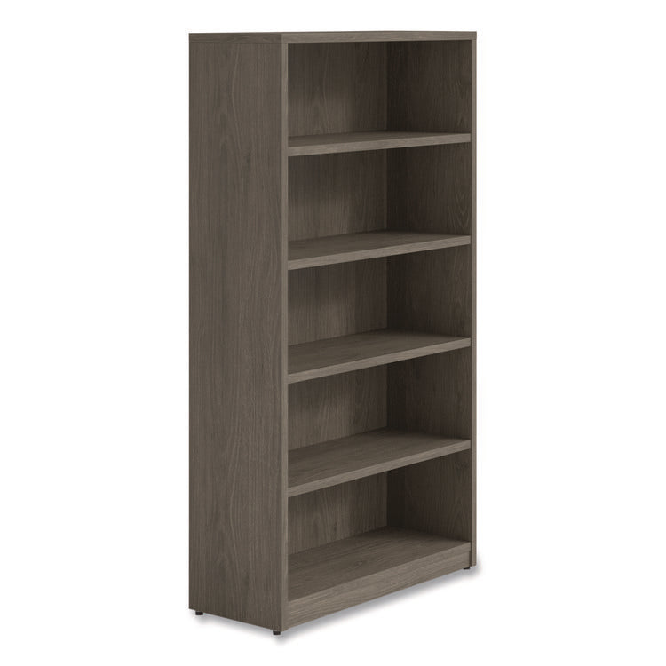 Alera Seville Bookcase, Five-Shelf, 36w x 14d x 65h, Walnut