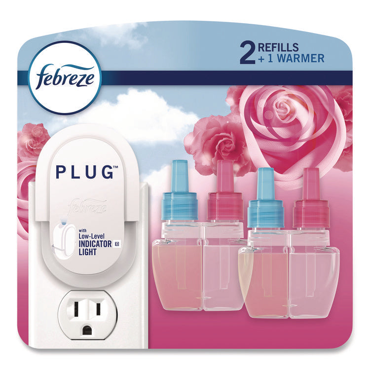 Air Freshener Warmer Starter Kit, Clear/White, with (2) Downy April Fresh Refills