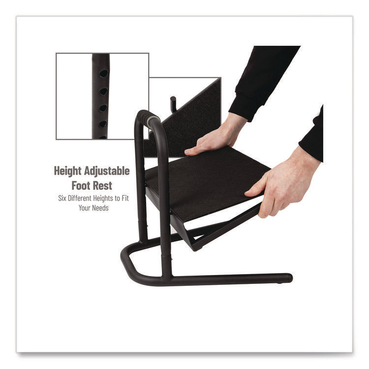 Adjustable Height Tilt Foot Rest, 14.25 x 15 d x 14.5 h, Black