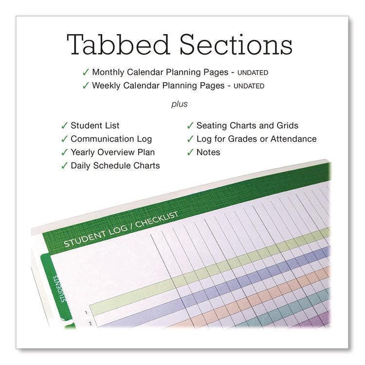 Deluxe Teacher's Academic Planner, Weekly/Monthly, Seven Class Period per Two-Page Spread, 11 x 8.5, Multicolor Rainbow Cover