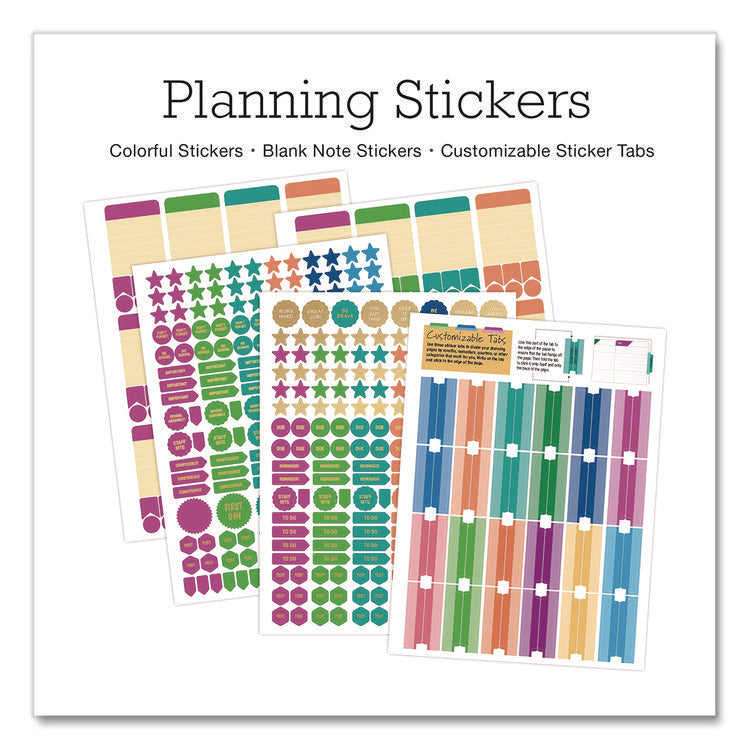 Deluxe Teacher's Academic Planner, Weekly/Monthly, Seven Class Period per Two-Page Spread, 11 x 8.5, Multicolor Rainbow Cover