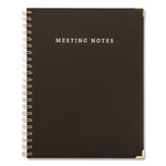 Meeting Notes Book, Space for Up to 159 Meetings, Meeting-Minutes/Notes Format, Black/Gold Cover, (80) 11 x 8.5 Sheets