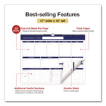 Weekly Family Planner, 17 x 13, White/Blue Sheets, 52 Weeks: Undated