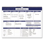 Weekly Family Planner, 17 x 13, White/Blue Sheets, 52 Weeks: Undated