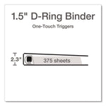 Premier Easy Open Clearvue Locking Slant-D Ring Binder, 3 Rings, 1.5" Capacity, 11 X 8.5, White