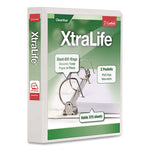 XtraLife ClearVue Non-Stick Slant-D Ring Binder, 3 Rings, 1.5" Capacity, 11 x 8.5, White