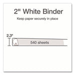 XtraLife ClearVue Non-Stick Slant-D Ring Binder, 3 Rings, 2" Capacity, 11 x 8.5, White