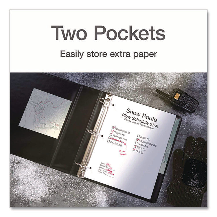 XtraLife ClearVue Non-Stick Slant-D Ring Binder, 3 Rings, 2" Capacity, 11 x 8.5, Black