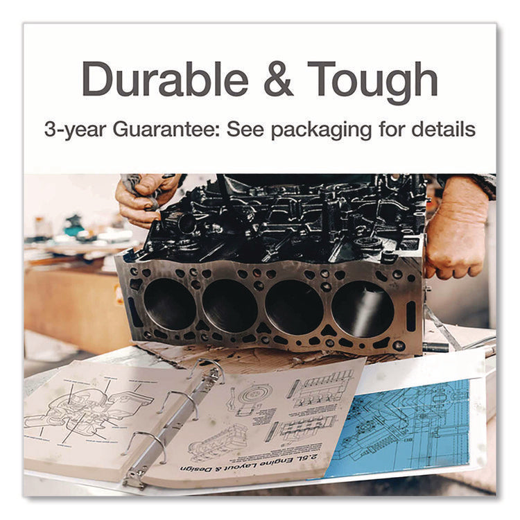 XtraLife ClearVue Non-Stick Slant-D Ring Binder, 3 Rings, 3" Capacity, 11 x 8.5, White