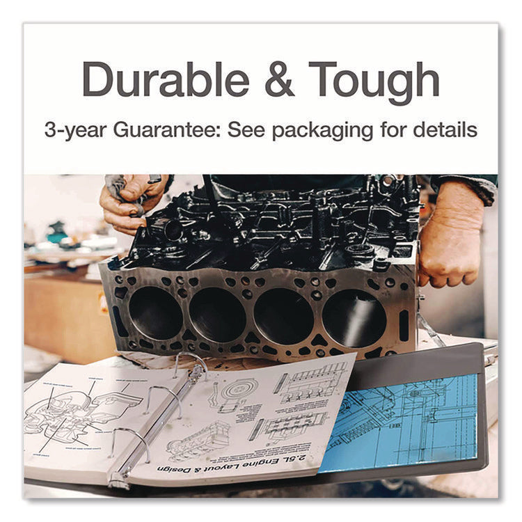 XtraLife ClearVue Non-Stick Slant-D Ring Binder, 3 Rings, 6" Capacity, 11 x 8.5, Black