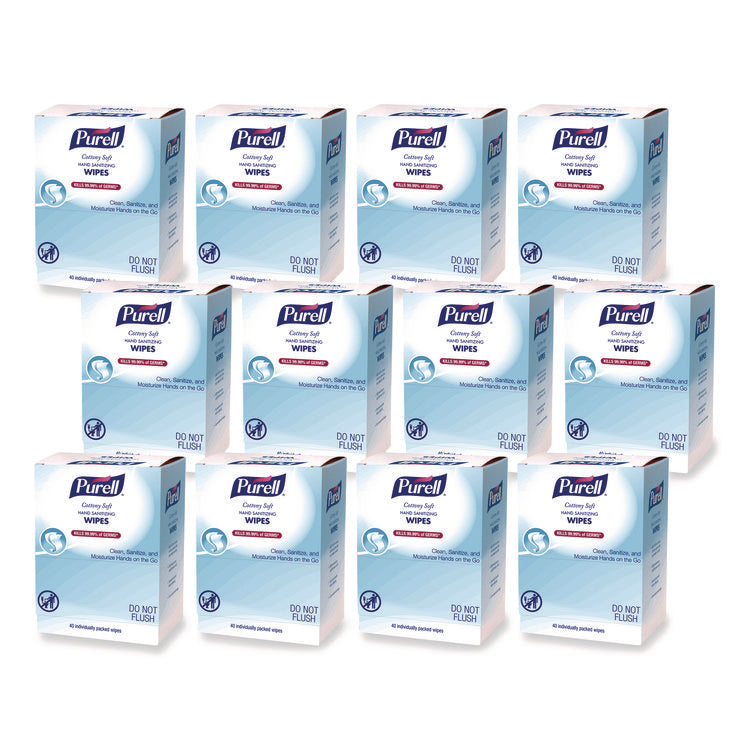 Cottony Soft Individually Wrapped Sanitizing Hand Wipes, 5 x 7, Herbal Scent, White, 480/Carton