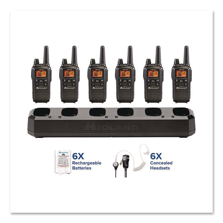 Biztalk Two-Way Business Radio Bundle, 36 Channels, 6/Pack