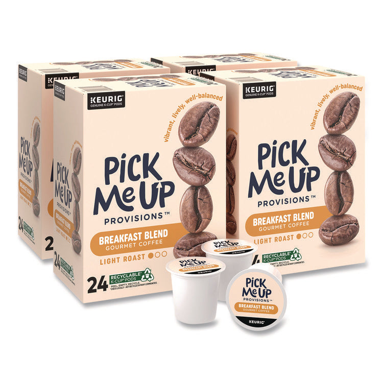 Breakfast Blend Coffee K-Cups, 24/Box, 4 Boxes/Carton