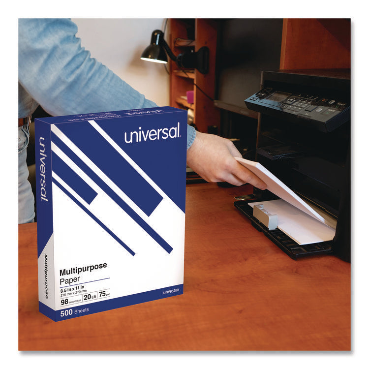 Deluxe Multipurpose Paper, 98 Bright, 20 lb Bond Weight, 8.5 x 11, Bright White, 500 Sheets/Ream, 10 Reams/Carton