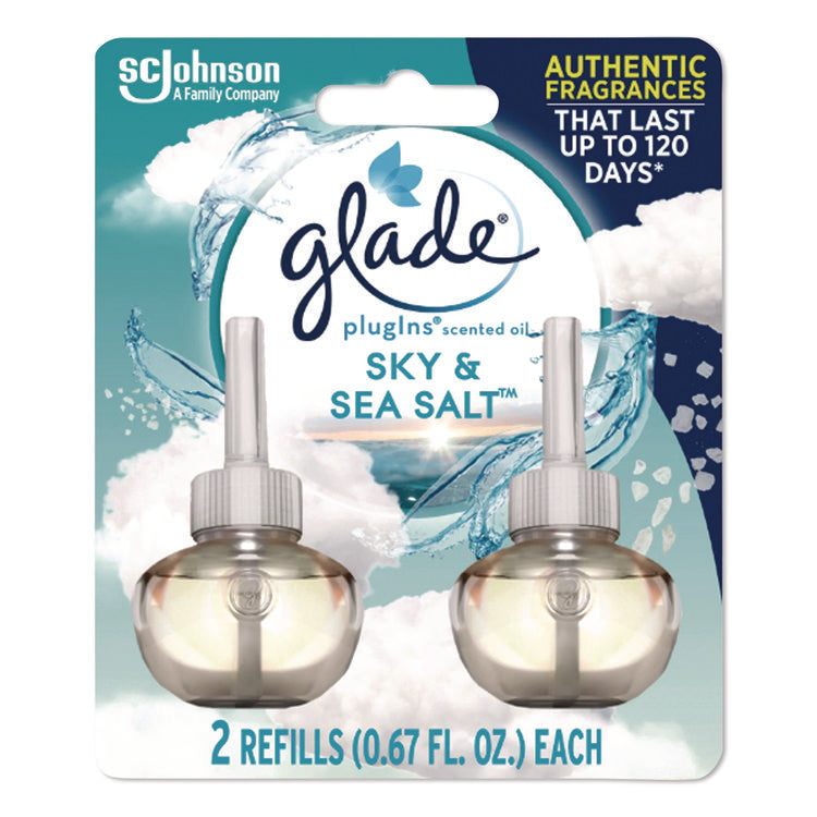 Plugin Scented Oil Refill, Sky and Sea Salt, 0.67 oz, 2/Pack