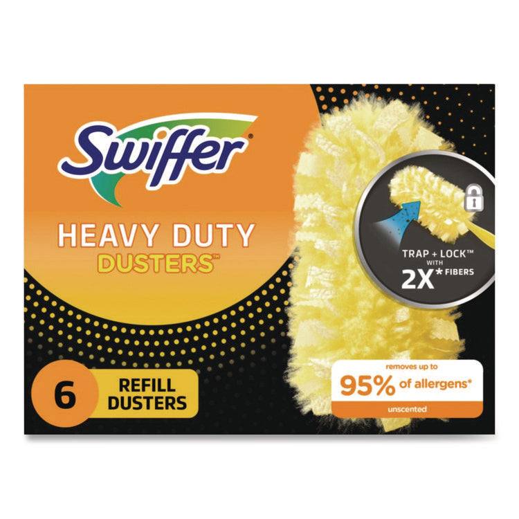 Heavy Duty Dusters Refill, Dust Lock Fiber, Yellow, 6/box