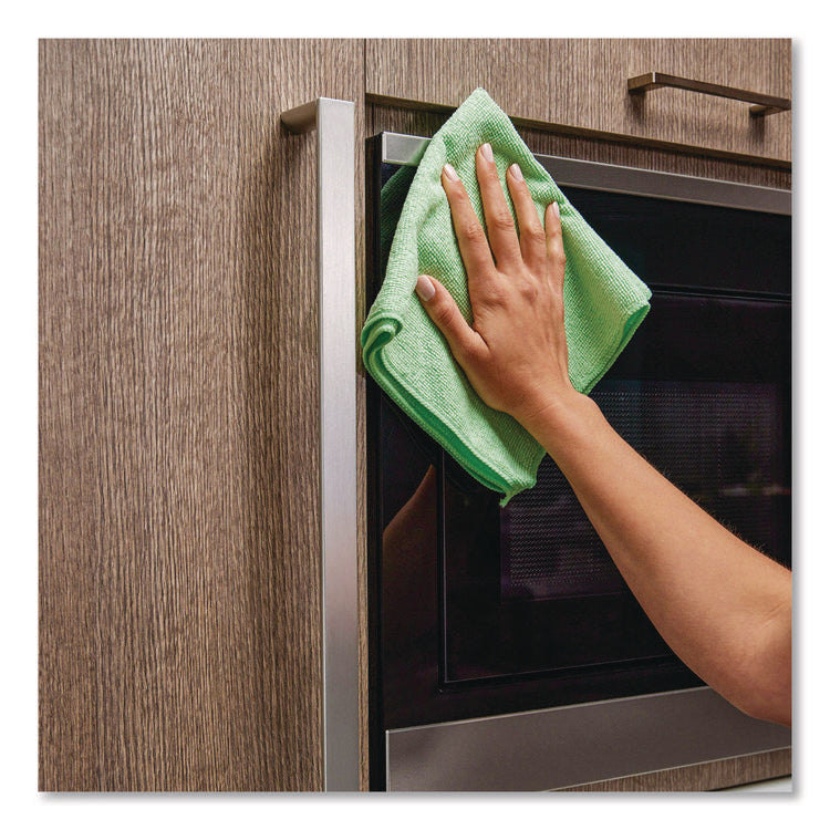 Microfiber Cleaning Cloths, 16 X 16, Green, 24/pack