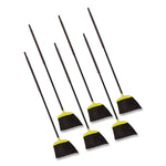 Jumbo Smooth Sweep Angled Broom, 46" Handle, Black/yellow, 6/carton