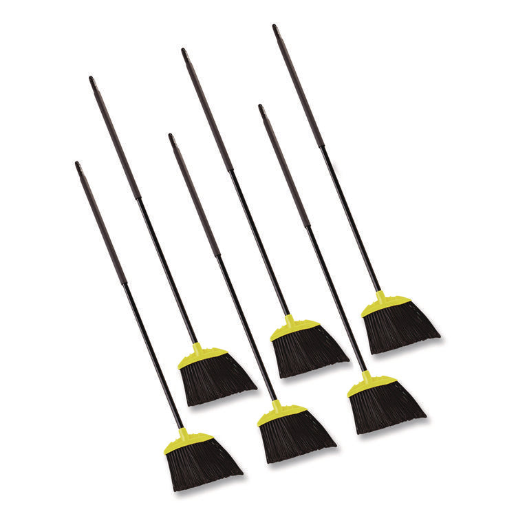 Jumbo Smooth Sweep Angled Broom, 46" Handle, Black/yellow, 6/carton