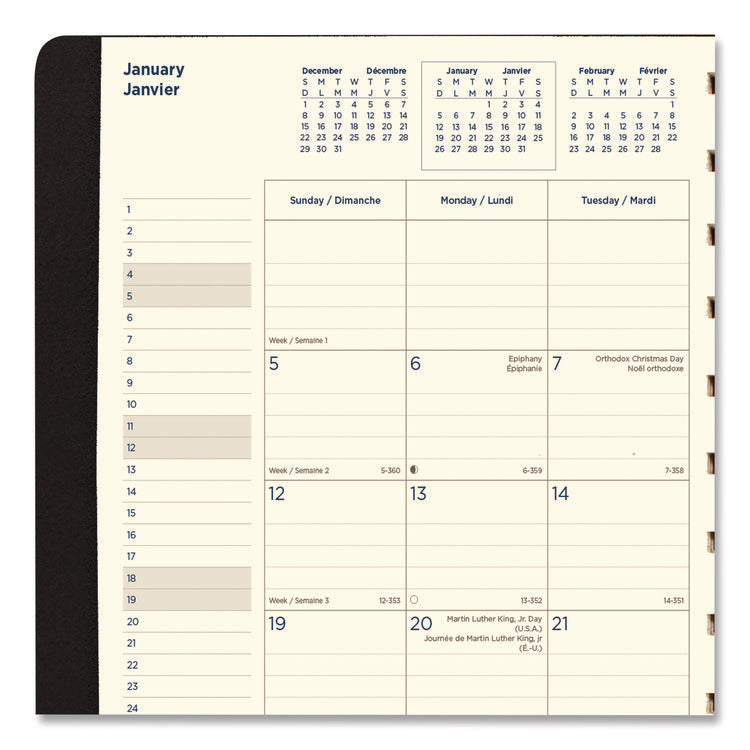 Soft Touch 17-Month Planner, 10.88 x 8.5, Black Cover, 17-Month: Aug 2024 to Dec 2025