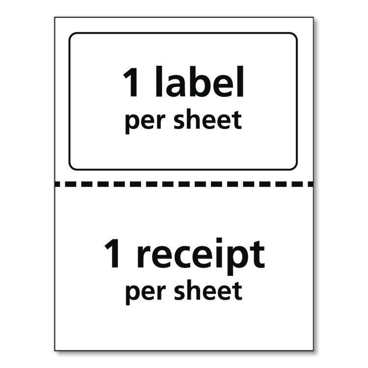 Shipping Labels With Paper Receipt Bulk Pack, Inkjet/laser Printers, 5.06 X 7.63, White, 100/box