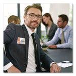 Magnetic Style Name Badge Kit, Horizontal, 4" X 3", White, 48/pack