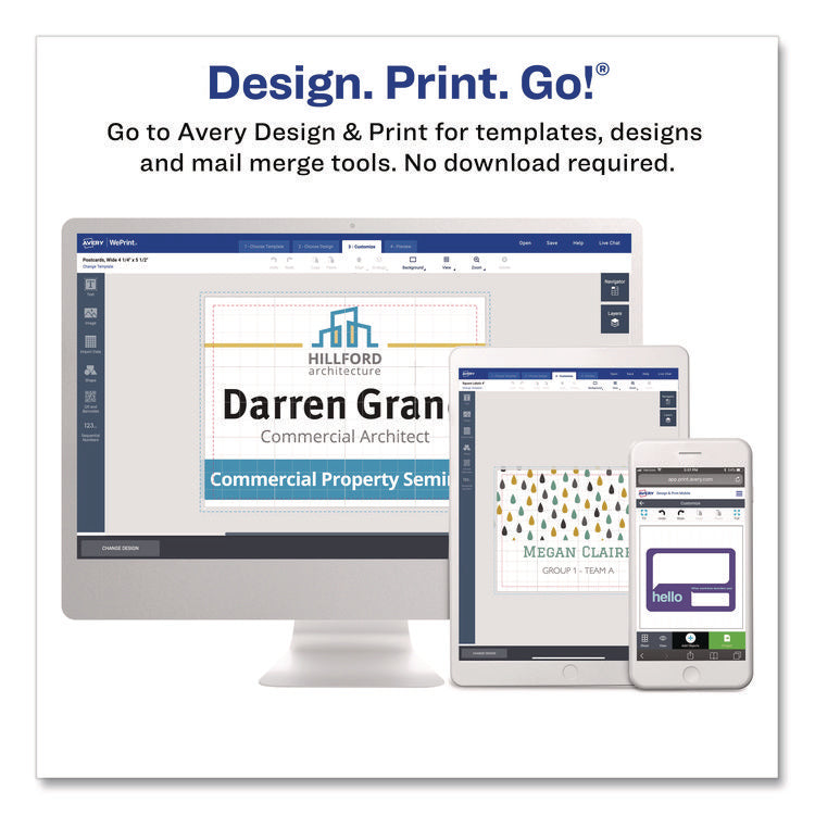 Magnetic Style Name Badge Kit, Horizontal, 4 X 3, White, 24/pack