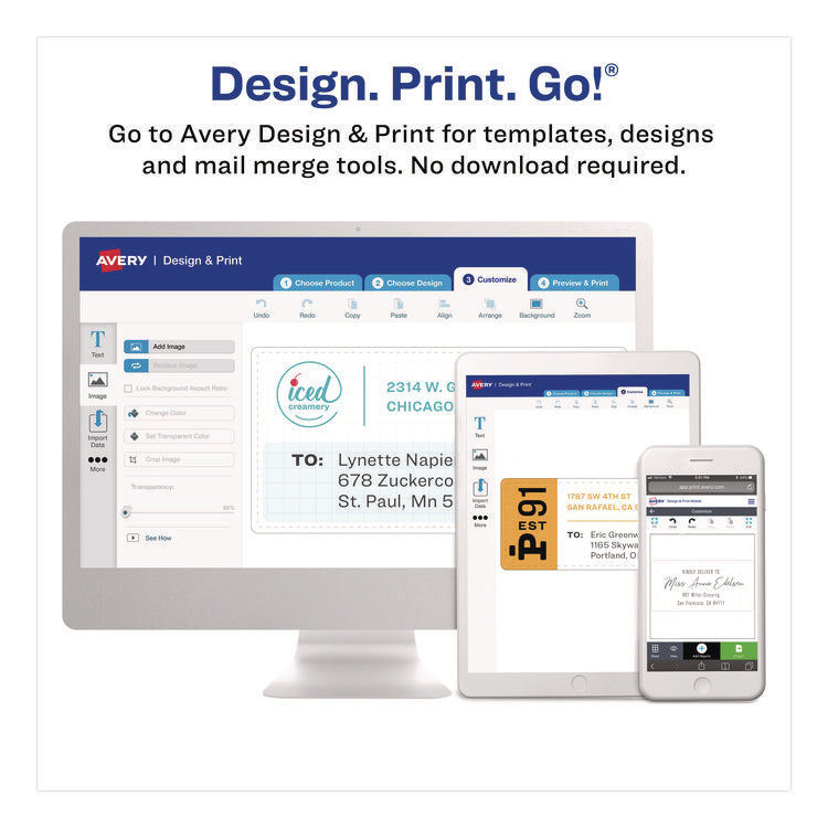 Printable Mailing Seals, 1" dia, White, 15/Sheet, 40 Sheets/Pack, (5247)