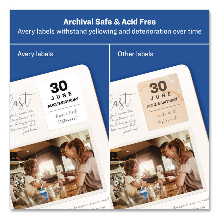 Permanent Id Labels W/ Sure Feed Technology, Inkjet/laser Printers, 2 X 2.63, White, 15/sheet, 15 Sheets/pack