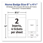 Lanyard-Style Badge Holder W/laser/inkjet Inserts, Top Load, 4.25 X 6, We, 25/pk
