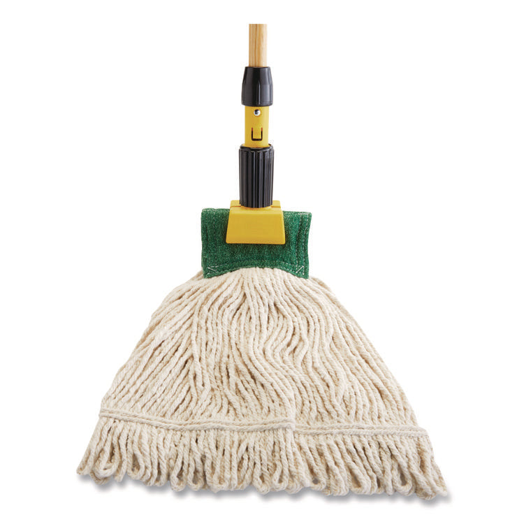 Gripper Vinyl-Covered Aluminum Mop Handle, 1.13" dia x 60", Gray/Yellow