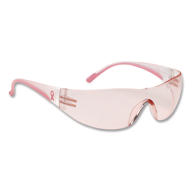 Eva Optical Safety Glasses, Scratch-Resistant, Pink Lens, Pink/Clear Frame