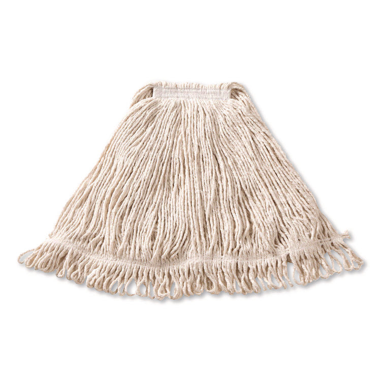 Super Stitch Cotton Looped End Wet Mop, Large, 1" White Headband