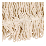 Super Stitch Cotton Looped End Wet Mop, Large, 1" White Headband