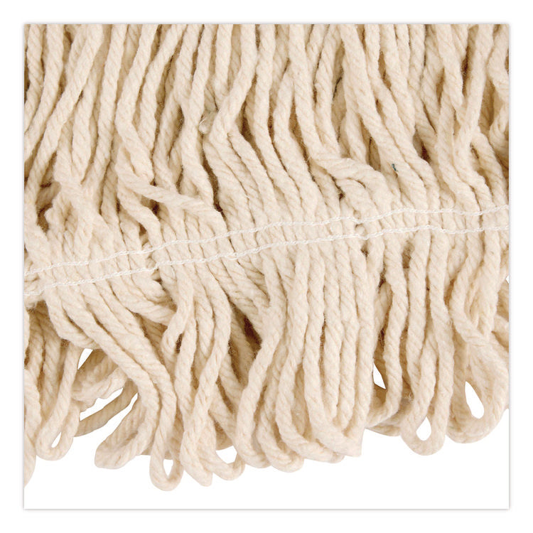 Super Stitch Cotton Looped End Wet Mop, Large, 1" White Headband