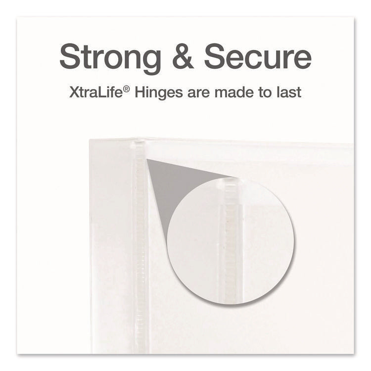 XtraLife ClearVue Non-Stick Slant-D Ring Binder, 3 Rings, 1" Capacity, 11 x 8.5, White