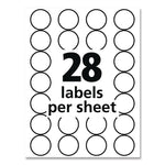 Handwrite Only Self-Adhesive Removable Round Color-Coding Labels, 0.75" dia, Black, 28/Sheet, 36 Sheets/Pack, (5459)