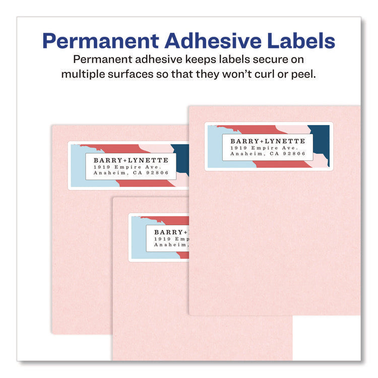 Vibrant Laser Color-Print Labels w/ Sure Feed, 0.75 x 2.25, White, 750/PK