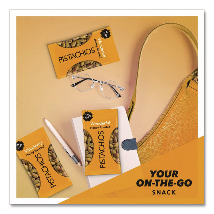 No Shells Honey Roasted Pistachios, 2.25 oz Bags, 8/Box