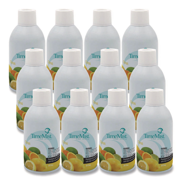 Premium Metered Air Freshener Refill, Citrus, 7.1 oz Aerosol Spray, 12/Carton