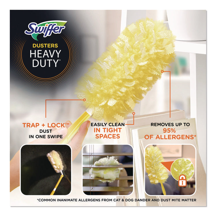 Heavy Duty Dusters Refill, Trap + Lock Fiber, Yellow, 11/Box