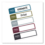 Flexible Self-Adhesive Mini Name Badge Labels, 1 X 3.75, Hello, Assorted, 100/pack
