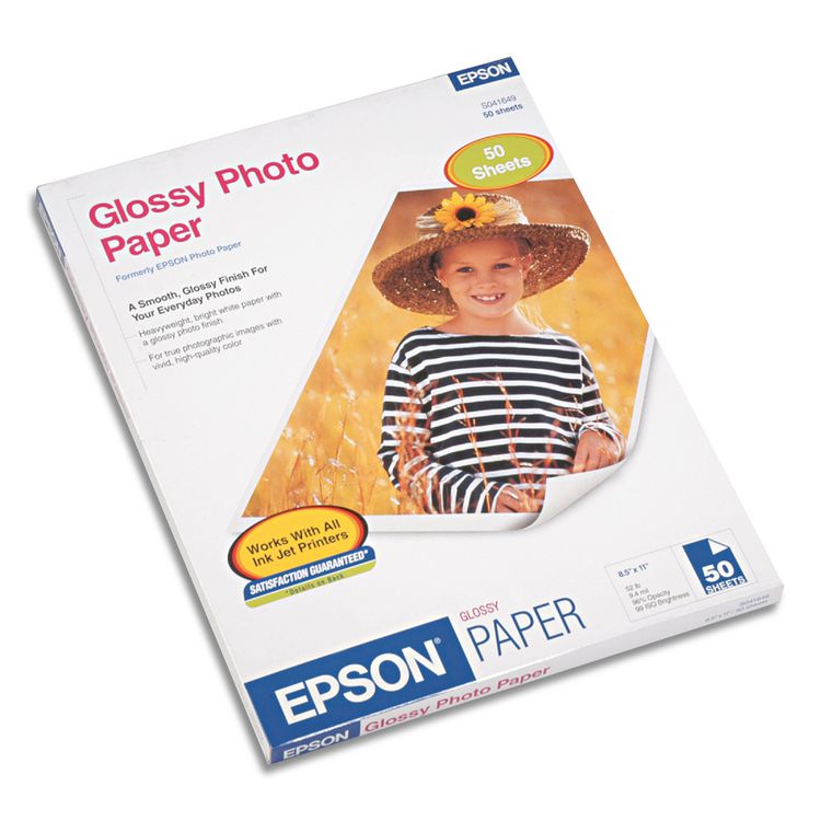 Glossy Photo Paper, 9.4 Mil, 8.5 X 11, Glossy White, 50/pack