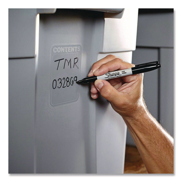 Fine Tip Permanent Marker, Fine Bullet Tip, Black, 5/pack