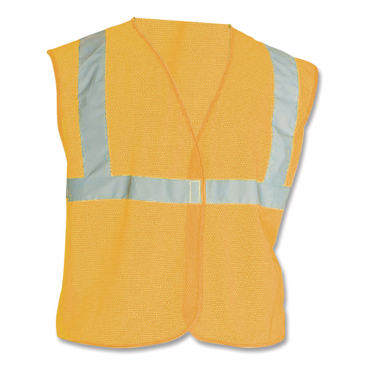 ANSI Class 2 Hook and Loop Safety Vest, Large, Hi-Viz Orange