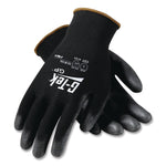 GP Polyurethane-Coated Nylon Gloves, EN388: 1111, 10" Long, Medium, Black, 12 Pairs