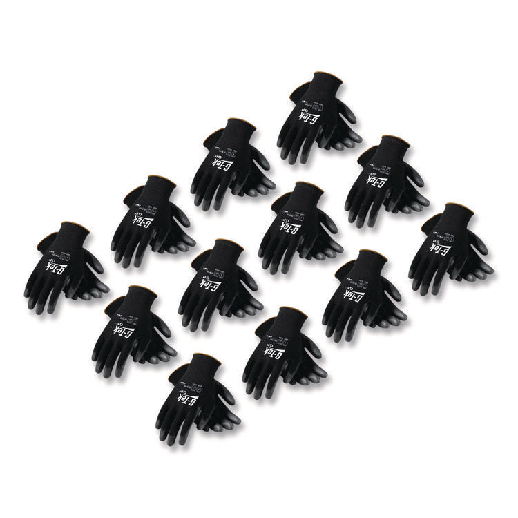 GP Polyurethane-Coated Nylon Gloves, EN388: 1111, 10" Long, Large, Black, 12 Pairs